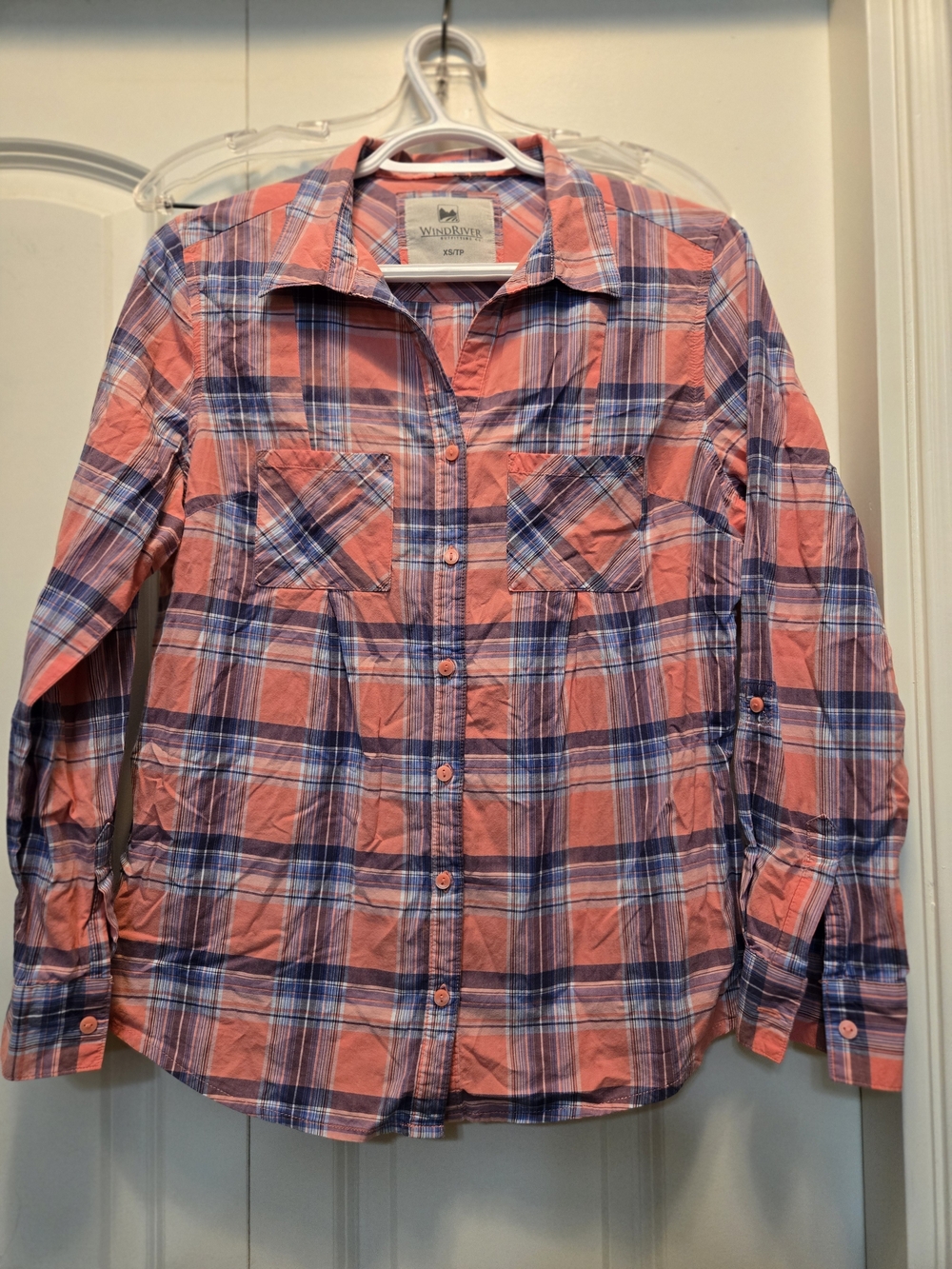 Wind River Women's Pink & Blue Plaid Button-Down Shirt